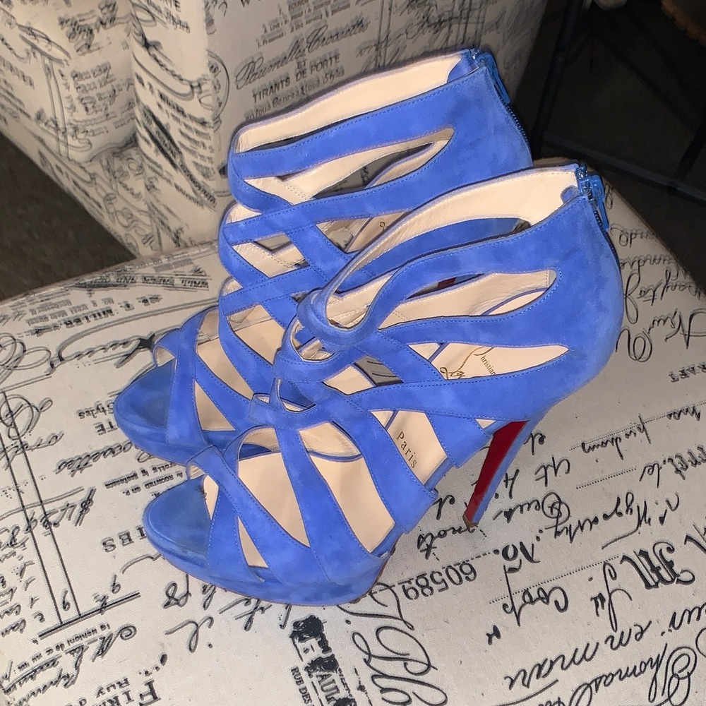 Christian Louboutin Blue Strappy Heels